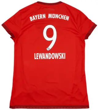 2015-16 Bayern Munich Home Shirt Lewandowski #9 - 10/10 - (Women's L)