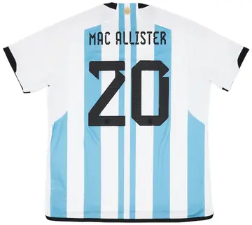 2022-23 Argentina Home Shirt Mac Allister #20 (XXL)