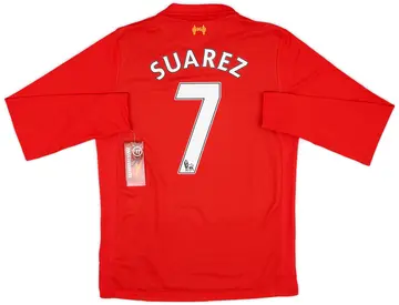2012-13 Liverpool Home L/S Shirt Suarez #7 (S)