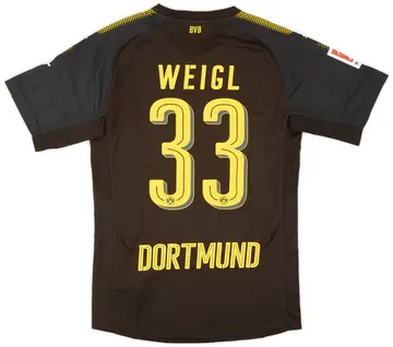 2017-18 Borussia Dortmund Away Authentic Shirt Weigl #33 - 10/10 - (M)