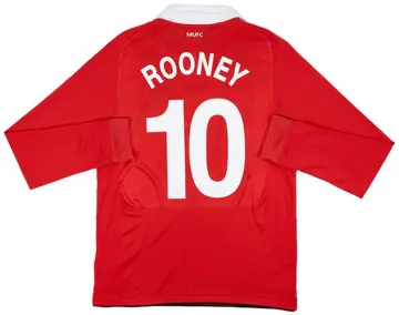 2010-11 Manchester United Home L/S Shirt Rooney #10 (M)