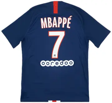 2019-20 Paris Saint-Germain Authentic Home Shirt Mbappe #7 - 10/10 - (M)