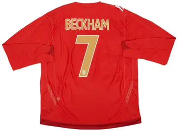 2006-08 England Away L/S Shirt Beckham #7 (XXL)