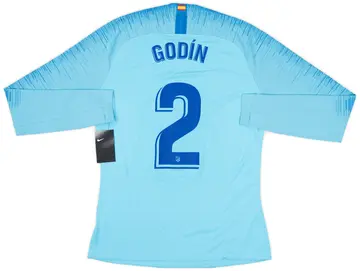 2018-19 Atletico Madrid Player Issue Away L/S Shirt Godin #2 (L)