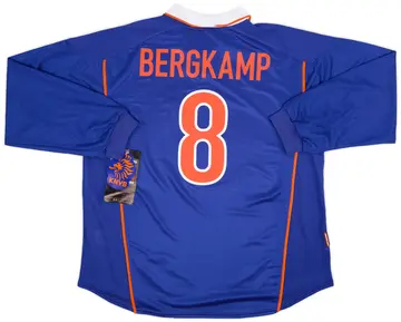 1998-00 Netherlands Player Issue Away L/S Shirt Bergkamp #8 (XL)