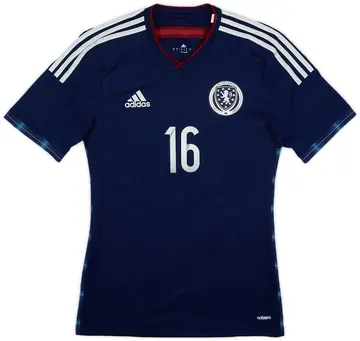2014-15 Scotland Player Issue Home L/S Shirt #16 - 10/10 - (S)