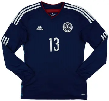 2014-15 Scotland Player Issue Home L/S Shirt #13 - 10/10 - (M)