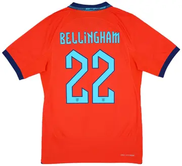 2022-23 England Authentic Away Shirt Bellingham #22 - 10/10 - (S)