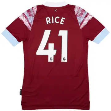 2022-23 West Ham Home Shirt Rice #41 (S)