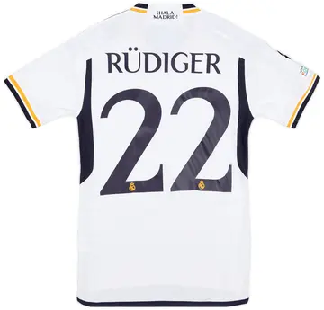 2023-24 Real Madrid Authentic Home CL Shirt Rudiger #22 (XS)