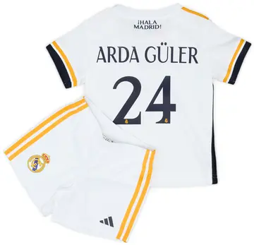 2023-24 Real Madrid Home Shirt & Shorts Kit Arda Guler #24 (12-18 Months)