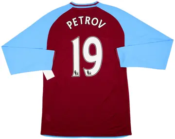 2008-09 Aston Villa Player Issue Home L/S Shirt Petrov #19 (XXL)
