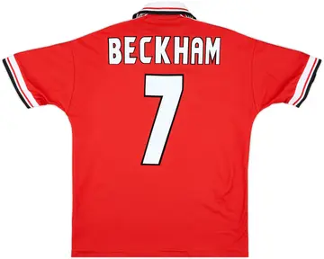 1998-00 Manchester United Home Shirt Beckham #7 - 10/10 - (Y)
