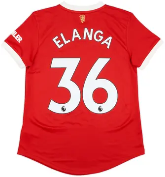 2021-22 Manchester United Home Shirt Elanga #36 (Women's M)