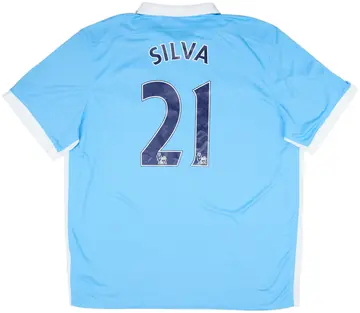2015-16 Manchester City Home Shirt Silva #21 - 10/10 - (XXL)