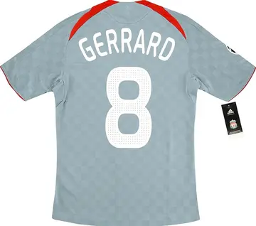2008-09 Liverpool Player Issue CL Away Shirt Gerrard #8 - 8/10 - (S)