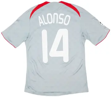 2008-09 Liverpool Authentic CL Away Shirt Alonso #14 - 8/10 - (S)