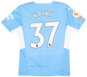 2021-22 Manchester City Player Issue Home Shirt Kayky #37 - 10/10 - (S)