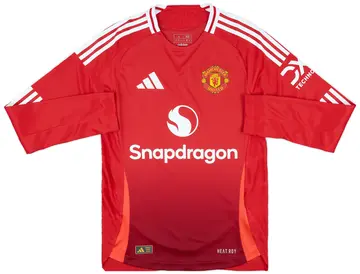 2024-25 Manchester United Player Issue Home L/S Shirt - As New - (M)