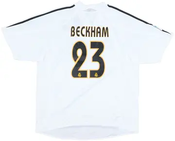 2004-05 Real Madrid Home Shirt Beckham #23 (XL)